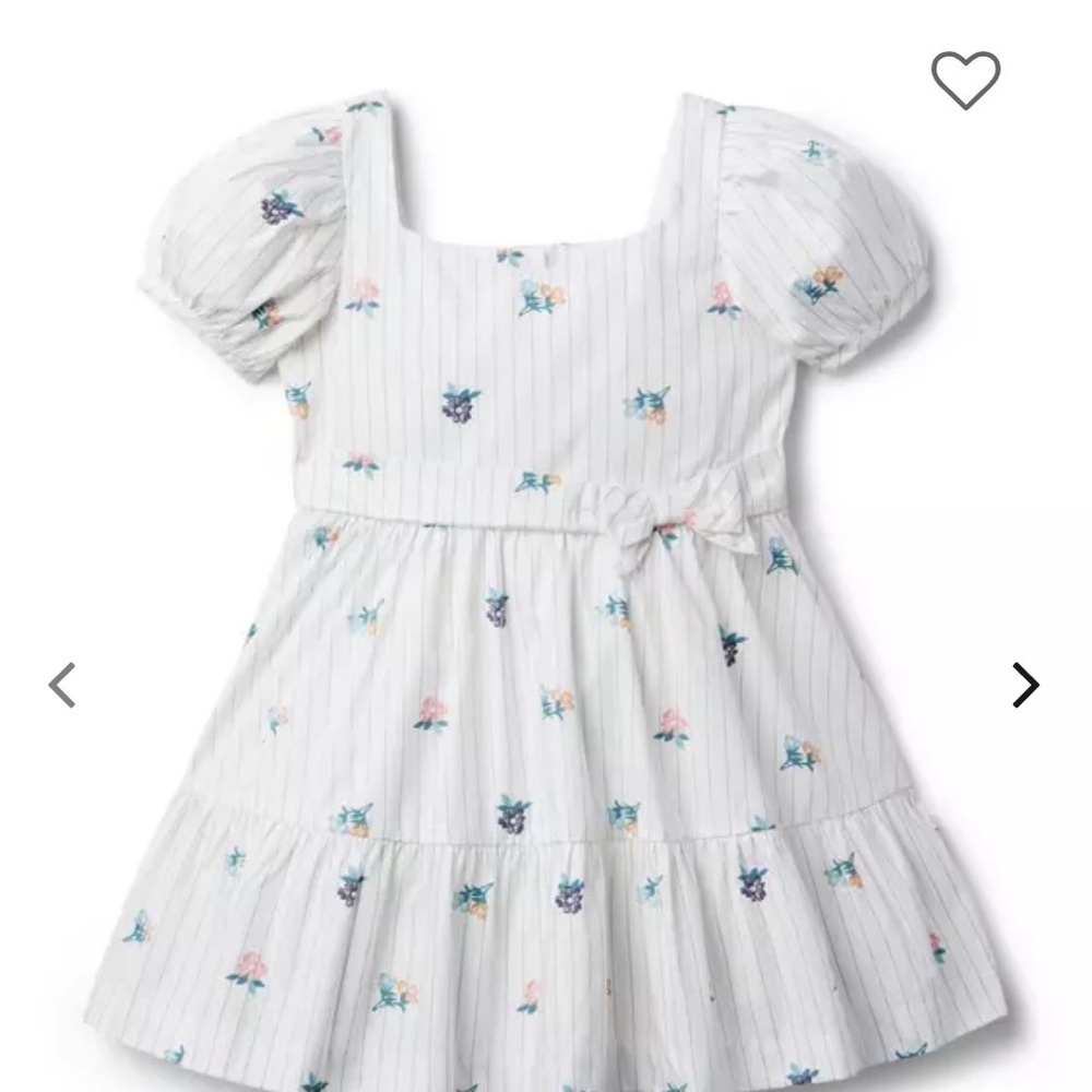 Janie and Jack White Floral Puff-Sleeve Dress